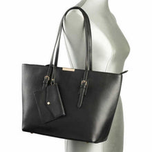 Load image into Gallery viewer, NEW Hilary Radley Leather Jane Tote in BLACK with 1 Removable Pouch AUTHENTIC 100%