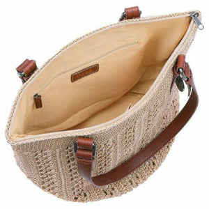 New the Sak Women Crochet Double Handle Shopper Light Tan