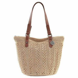 New the Sak Women Crochet Double Handle Shopper Light Tan