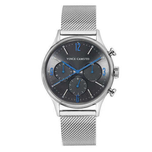 New Vince Camuto Silver Tone Stainless Steel Mesh Men's Watch VC/1103GYSV free shipping