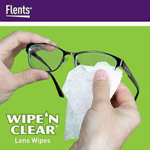 Load image into Gallery viewer, FLENTS WIPE N CLEAR LENS CLEANING WIPES EYE GLASSES OPTICAL CLEANER 75 WIPES BOX